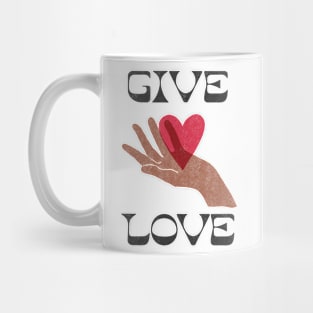 GIVE LOVE \\ Mid-century retro design Mug